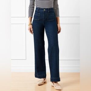 Talbots Jeans Womens 12 Classic Jean Trousers Astoria Wash Patch Pockets